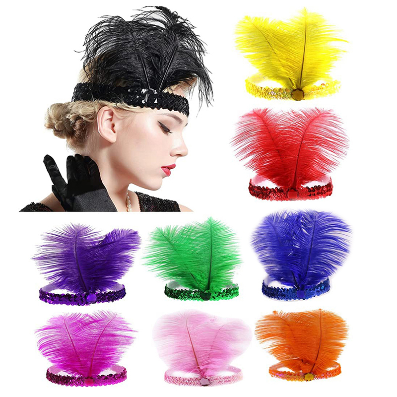 Ethnic Fashion India - Diadema de cristal con plumas de