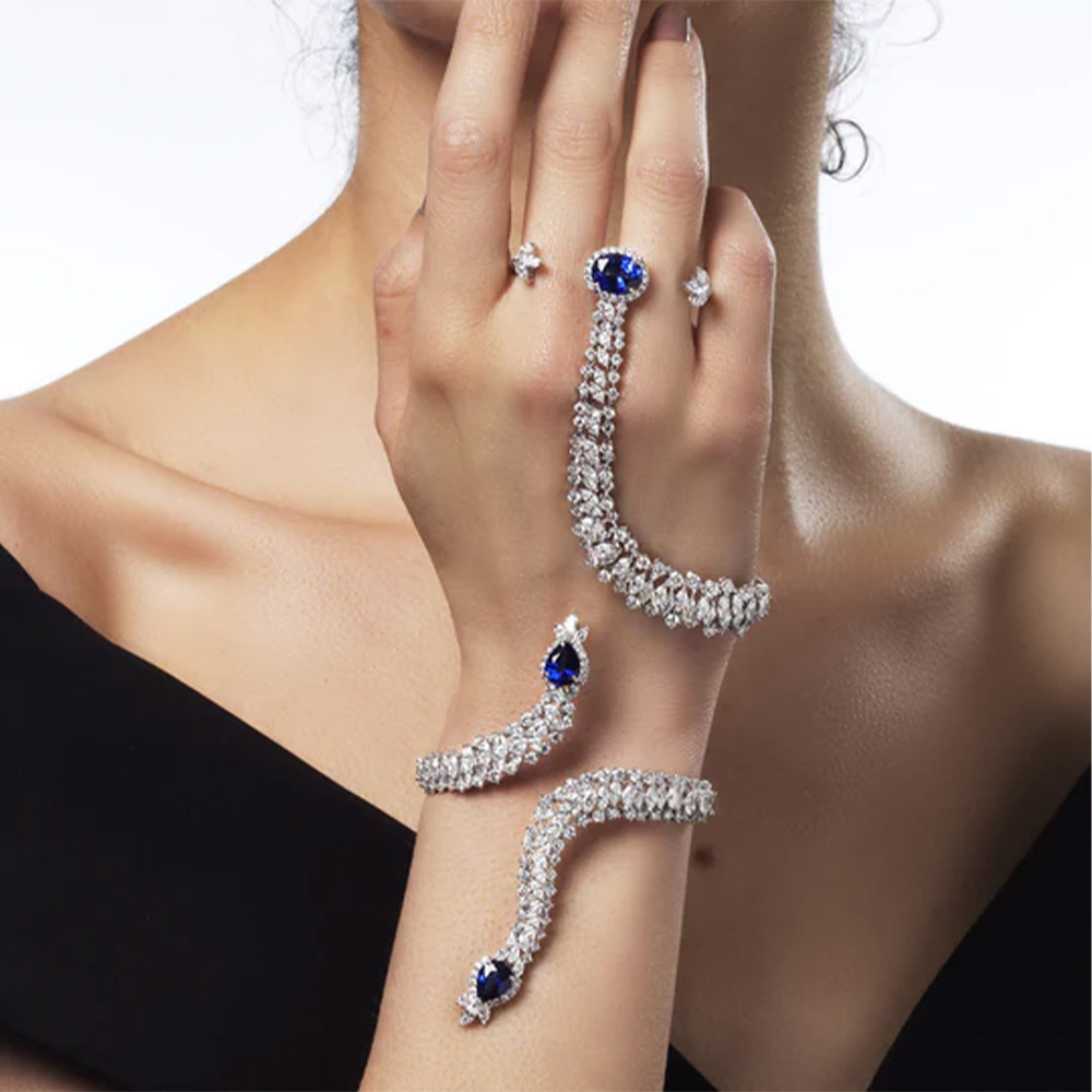 Ethnic Fashion India - Stonefans-pulsera con forma de serpiente para